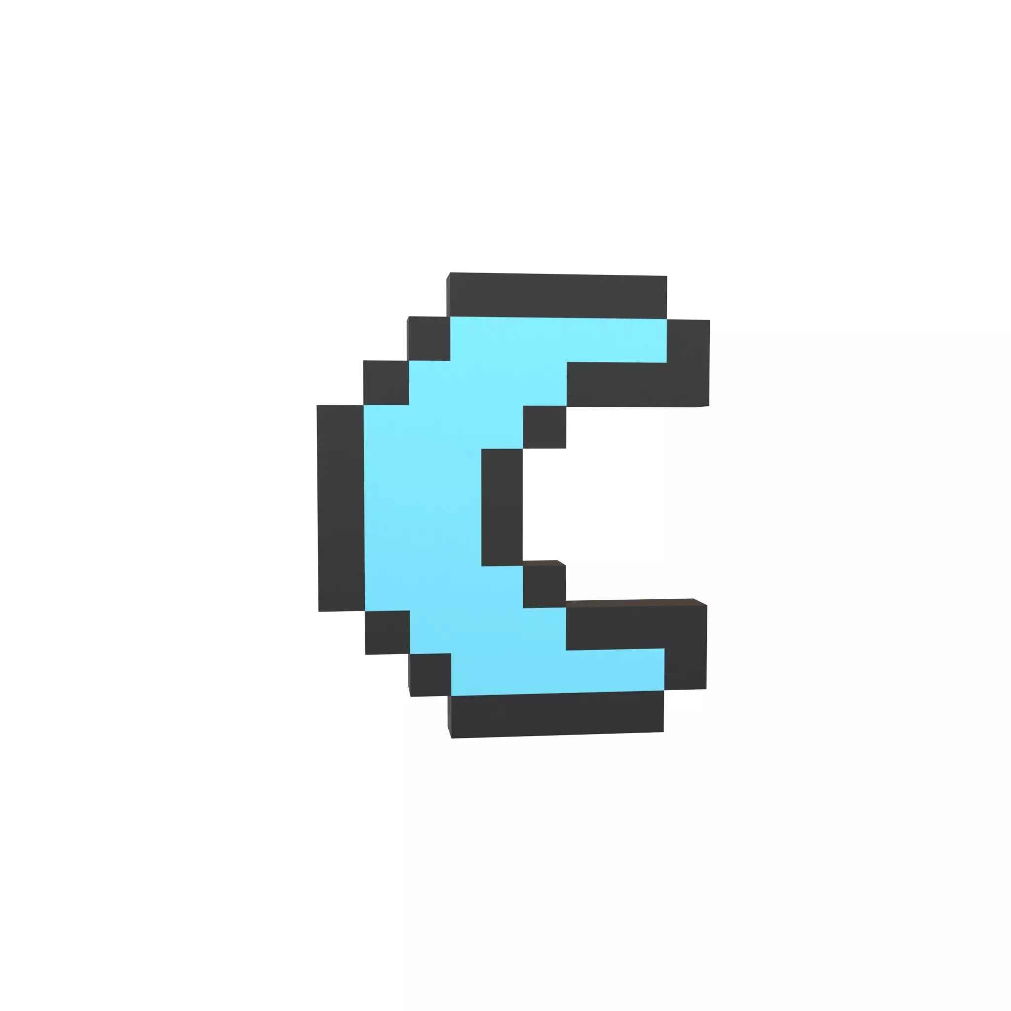 Pixel Moon v1 003 Low-poly 3D model_0