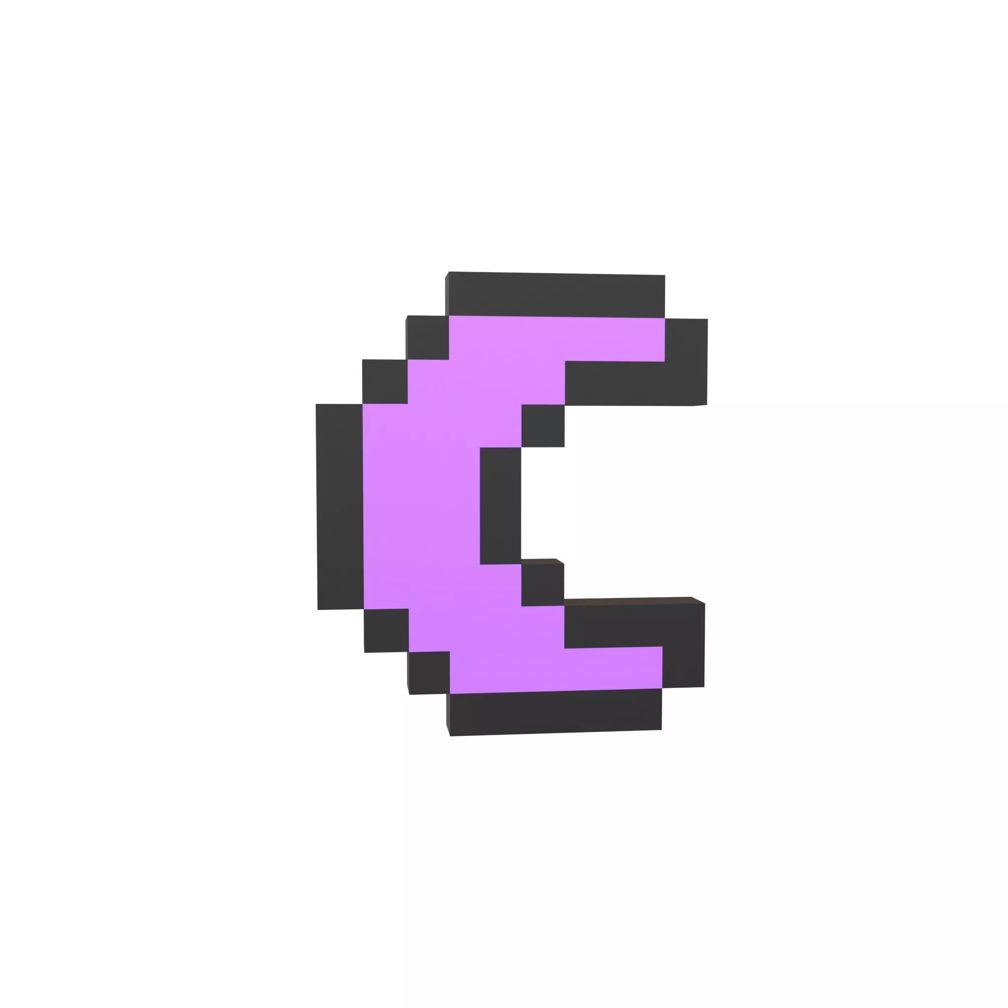 Pixel Moon v1 004 Low-poly 3D model_0