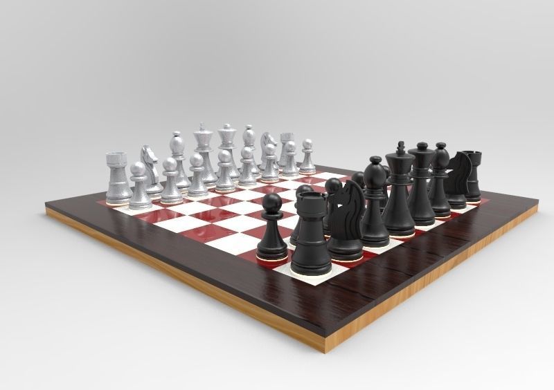 Chess table 3D model_4