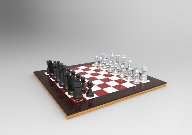 Chess table 3D model_3