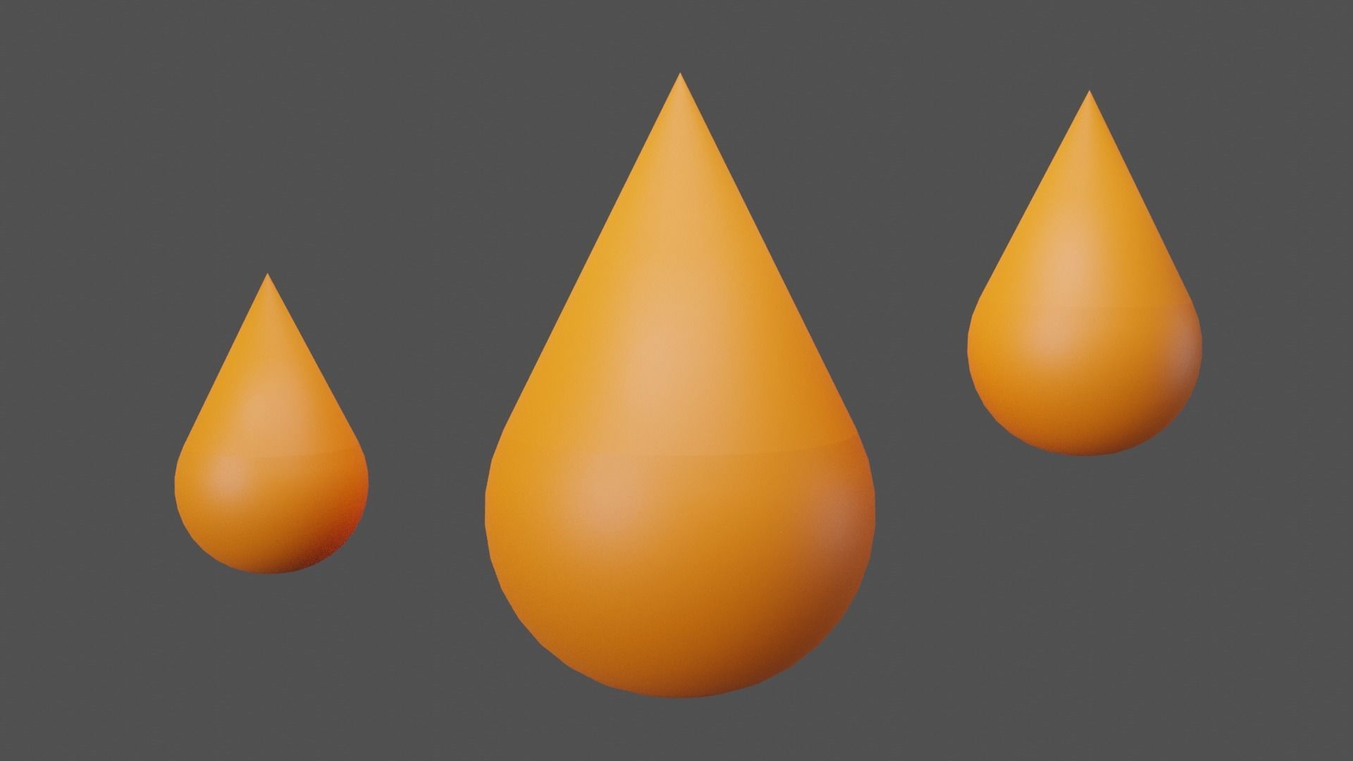 Orange Drop Low-poly 3D model_3