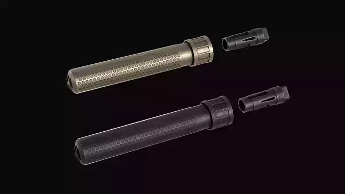 Knights Armament 7 62mm PRS QDC suppressor Low-poly 3D model