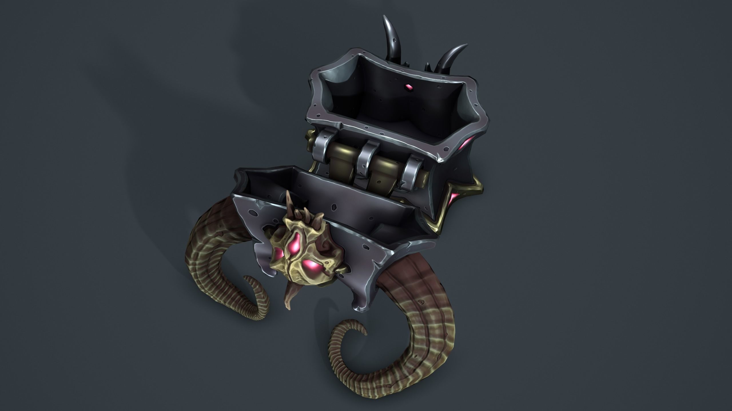 Daemon chest Low-poly 3D model_20