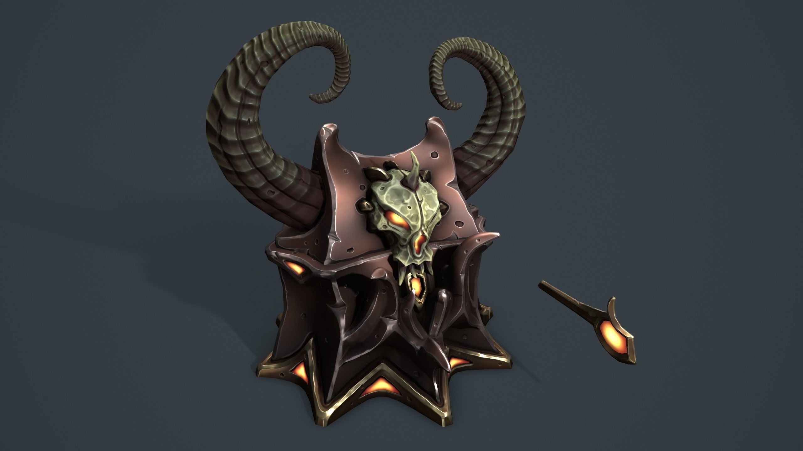 Daemon chest Low-poly 3D model_3