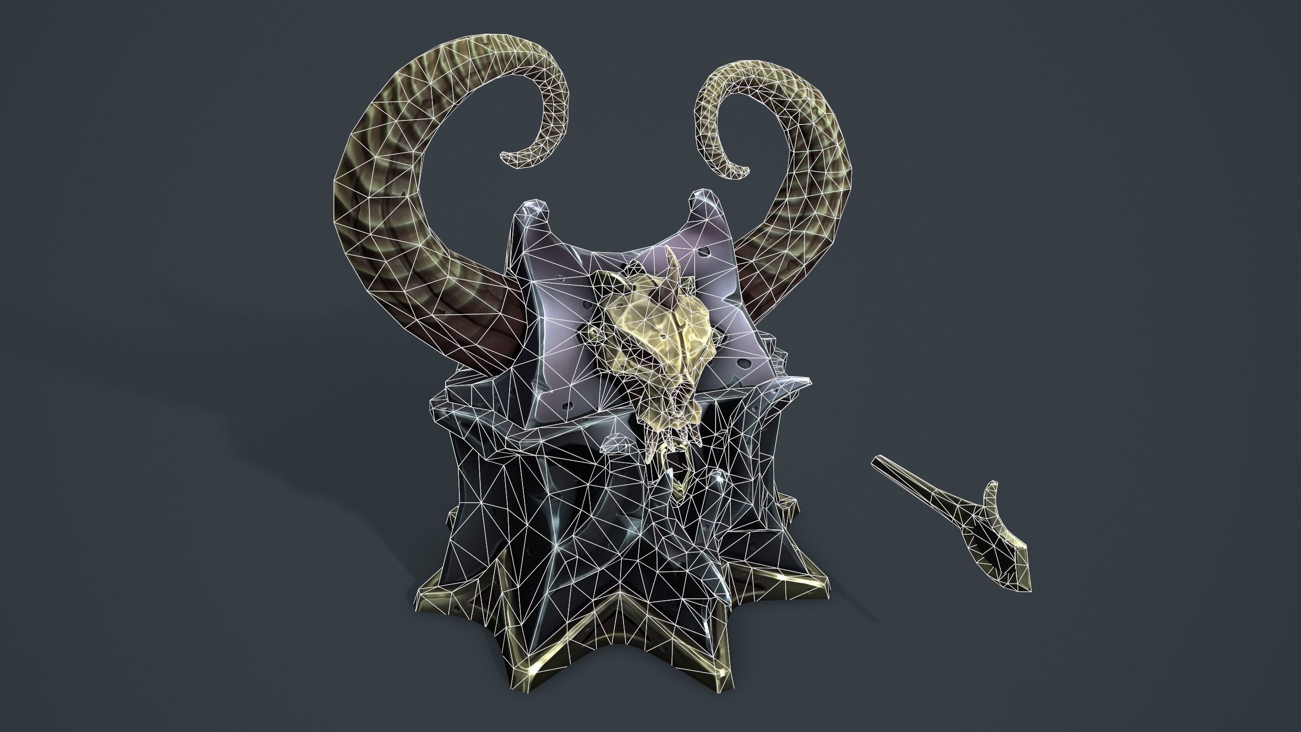 Daemon chest Low-poly 3D model_2