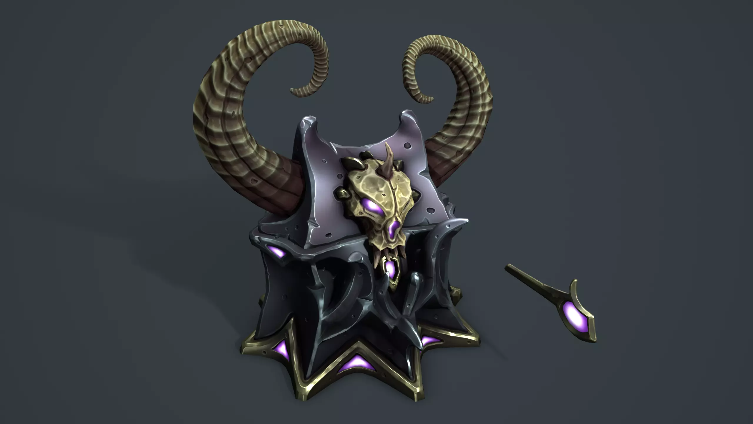 Daemon chest Low-poly 3D model_0