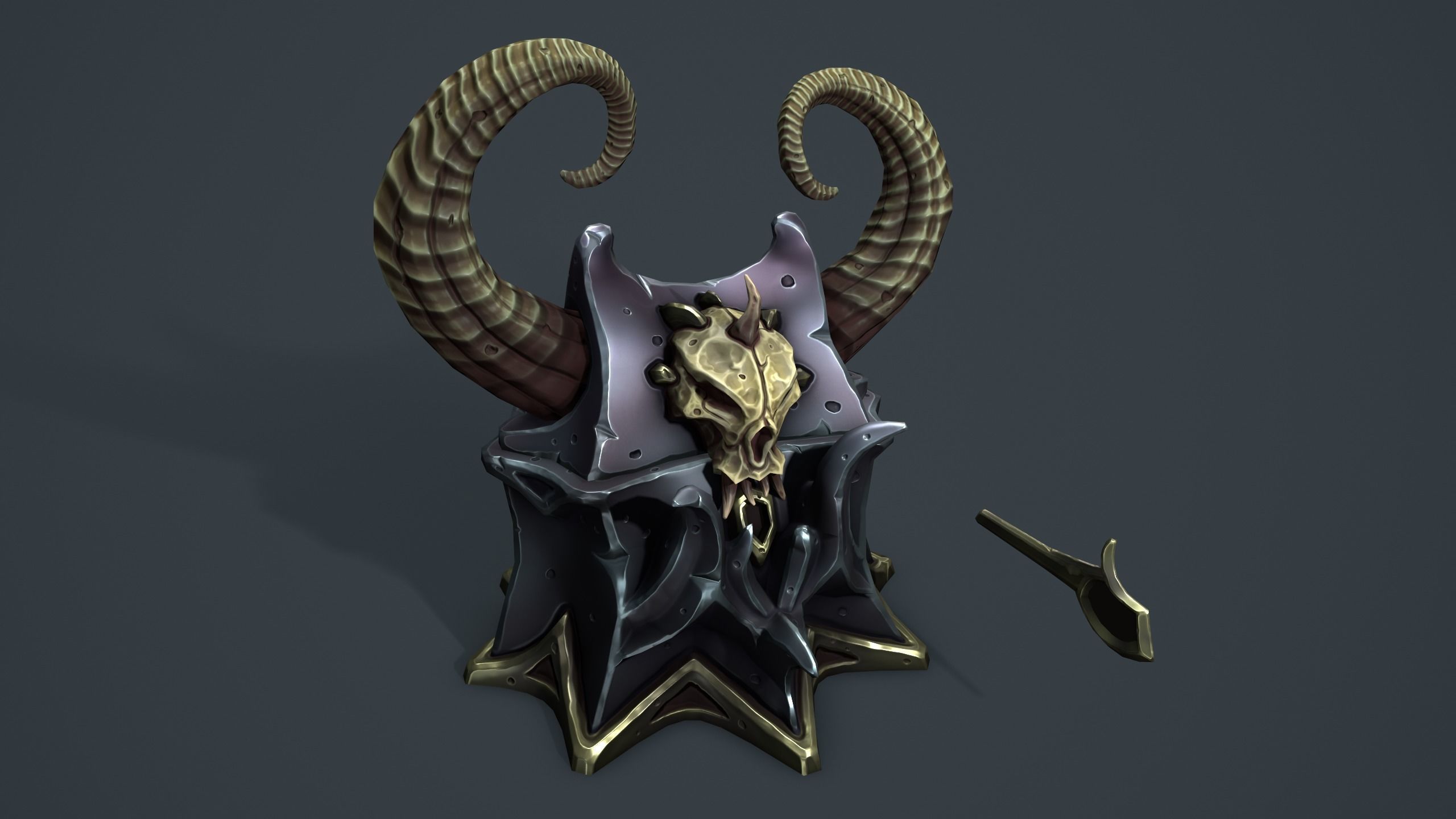 Daemon chest Low-poly 3D model_1