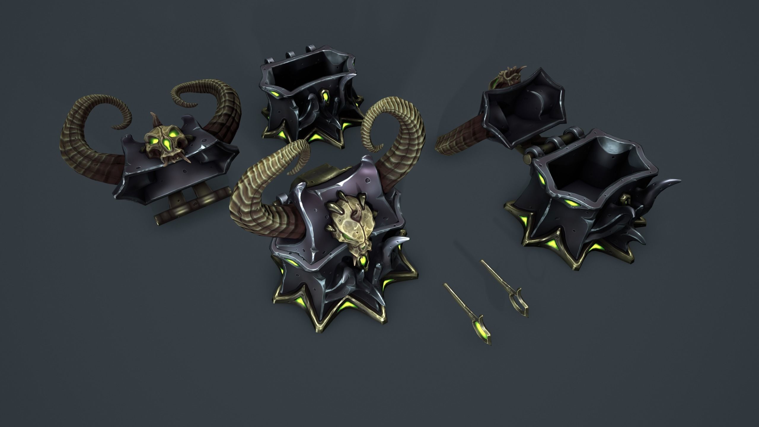 Daemon chest Low-poly 3D model_22
