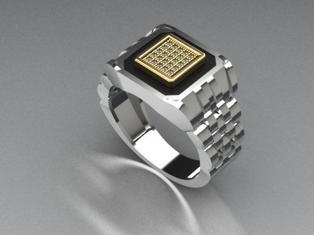 men jewelry ring 3D print model_2