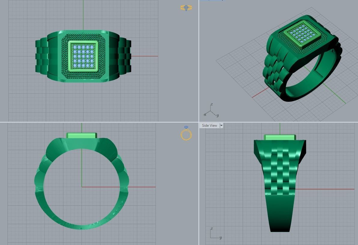 men jewelry ring 3D print model_3