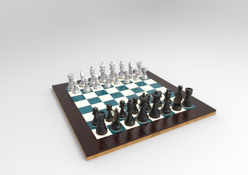 Chess table 3D model_2
