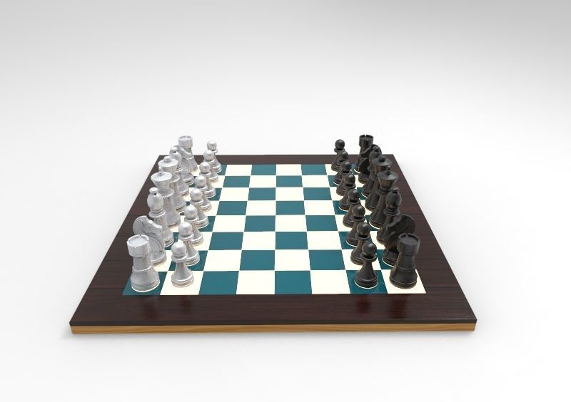 Chess table 3D model_3