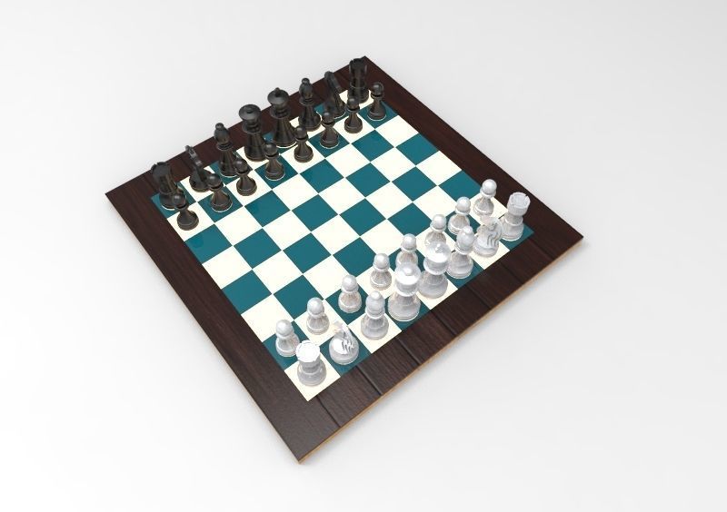 Chess table 3D model_4