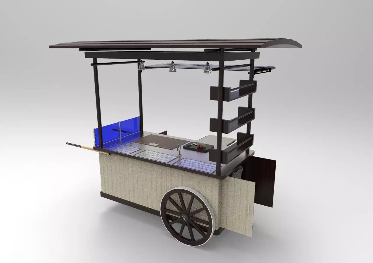 Food cart 3D model_0