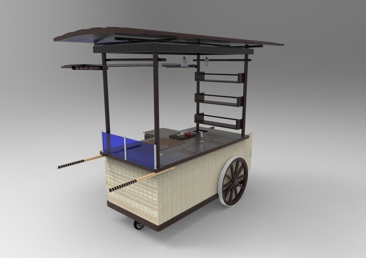 Food cart 3D model_2