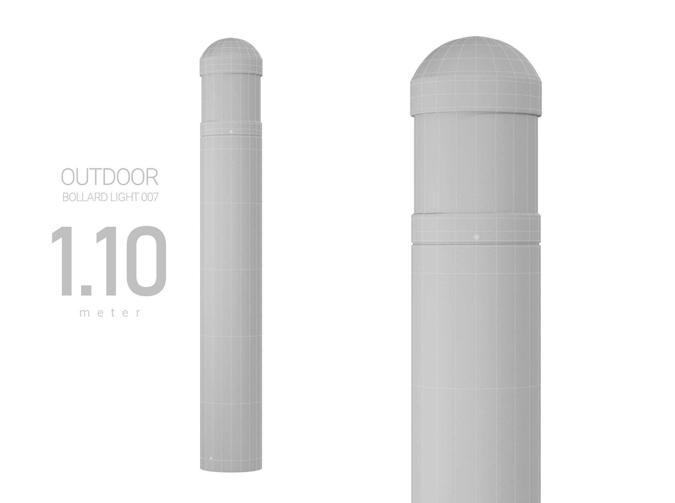 Outdoor Field Bollard Light 3D model_1