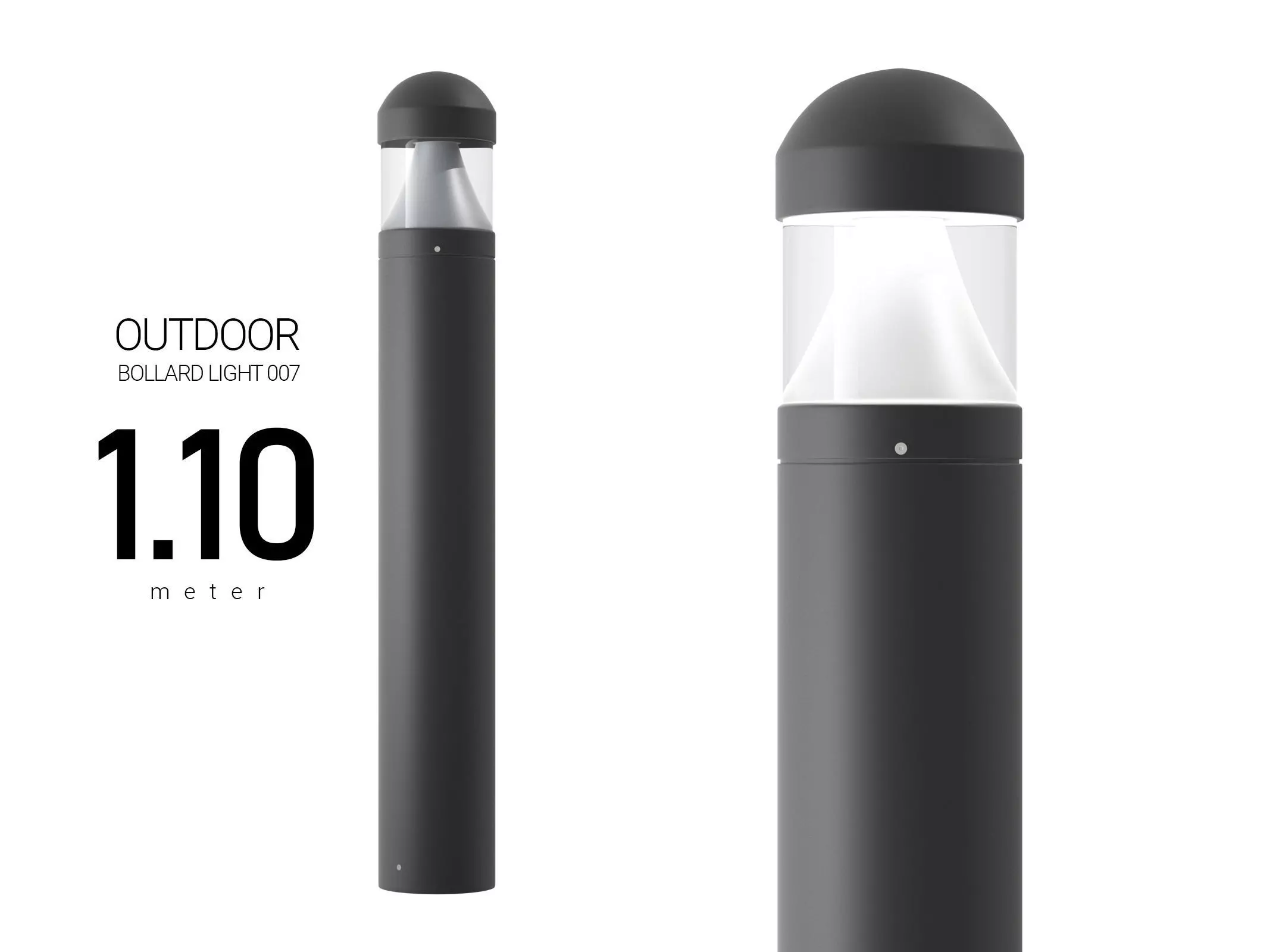 Outdoor Field Bollard Light 3D model_0