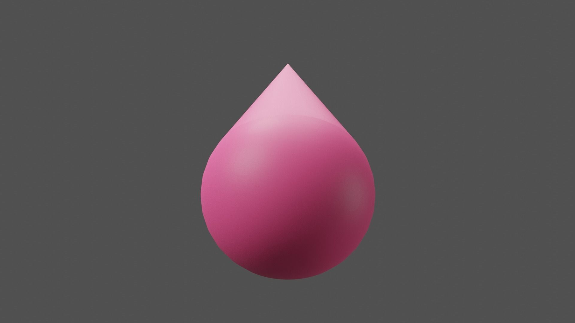 Pink Drop Low-poly 3D model_4