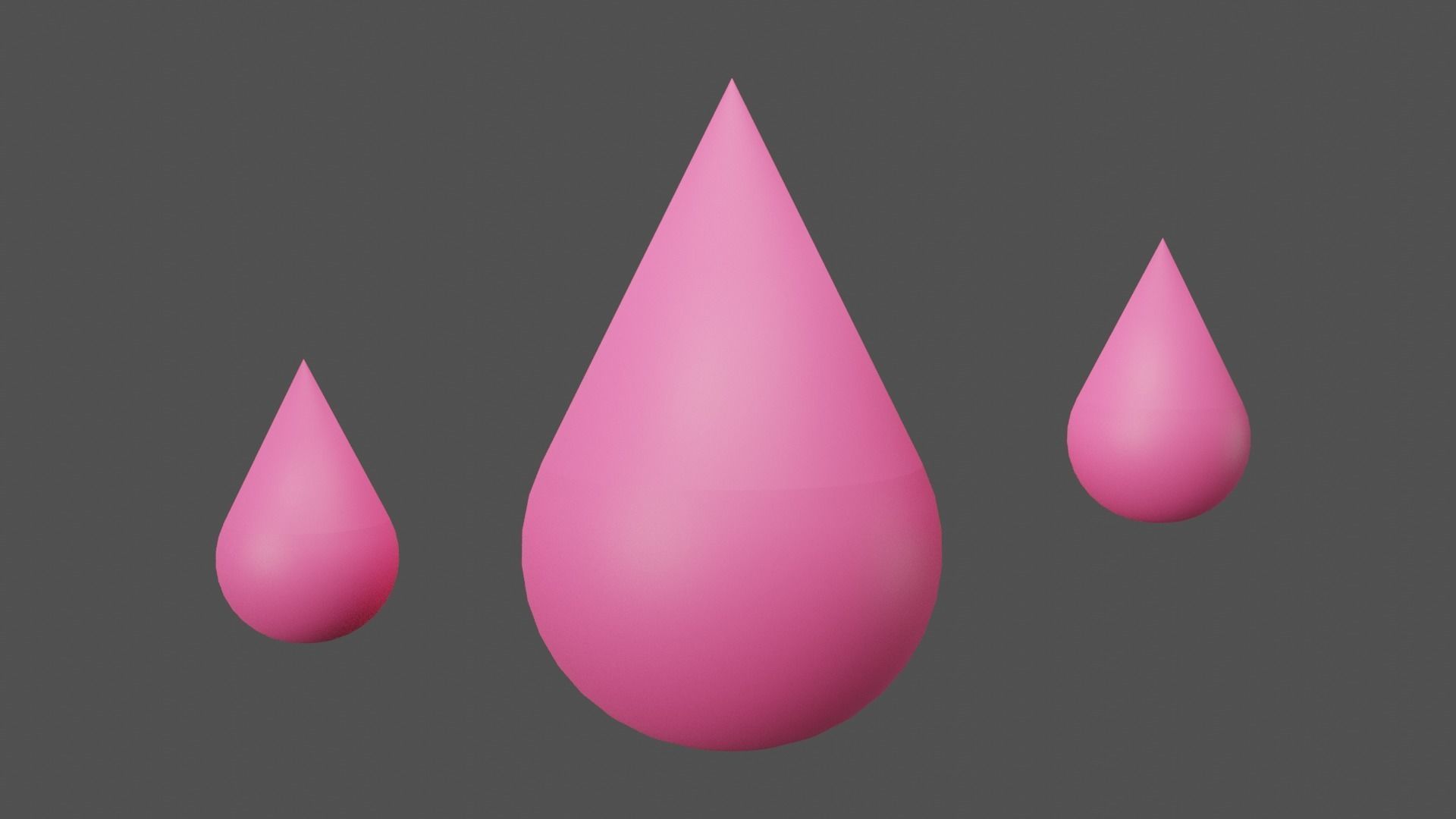 Pink Drop Low-poly 3D model_3