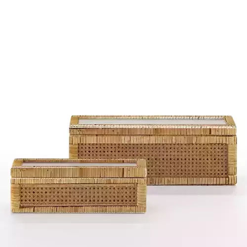 Rattan Box with Glass