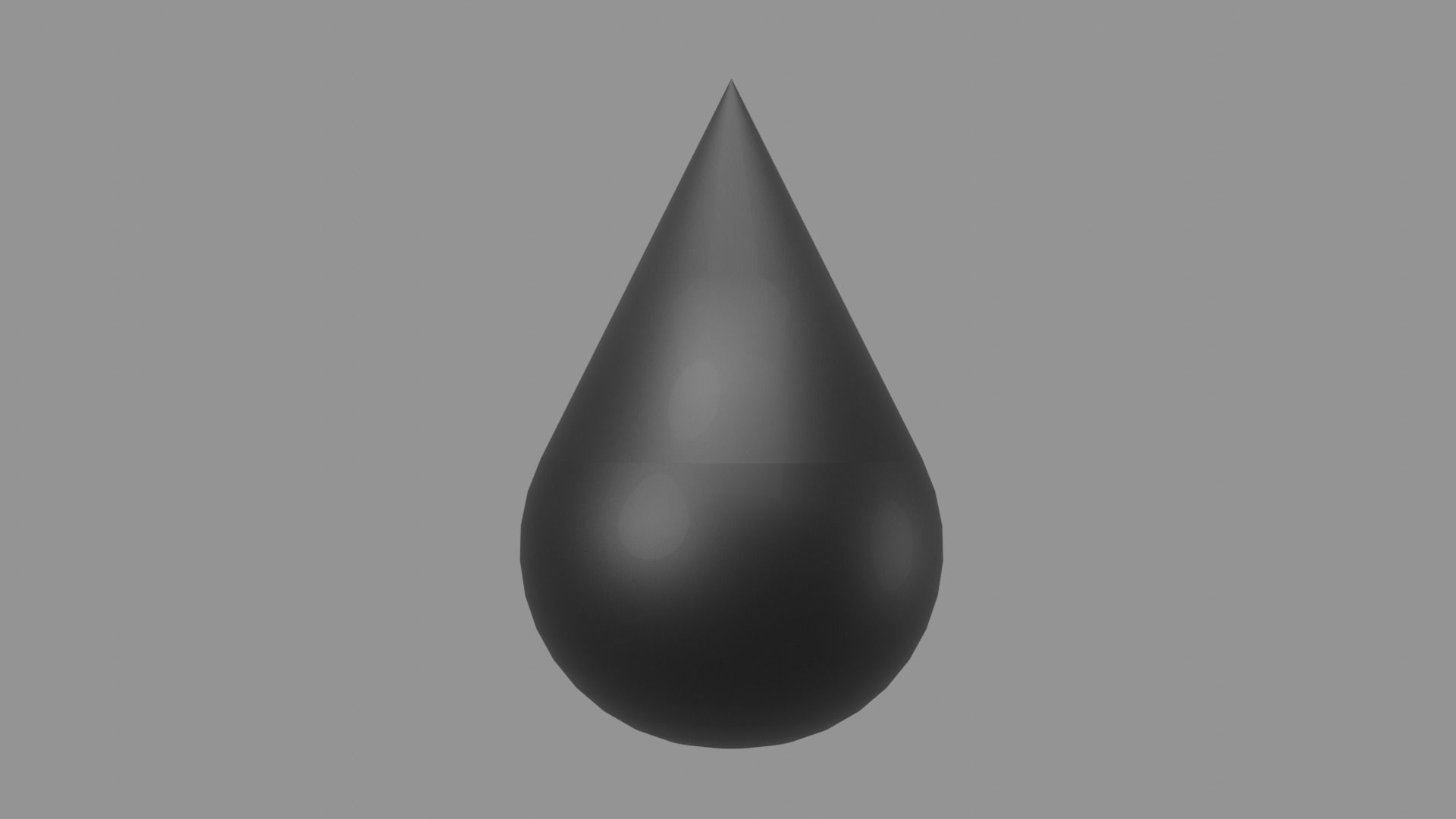 Black Drop Low-poly 3D model_9