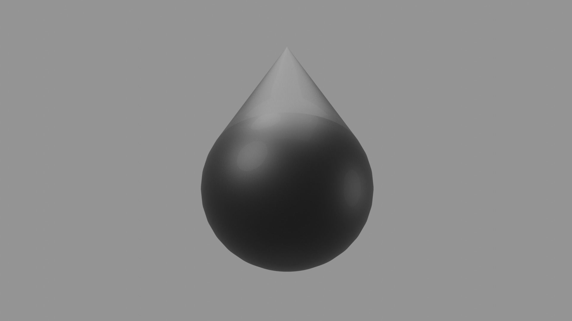 Black Drop Low-poly 3D model_4