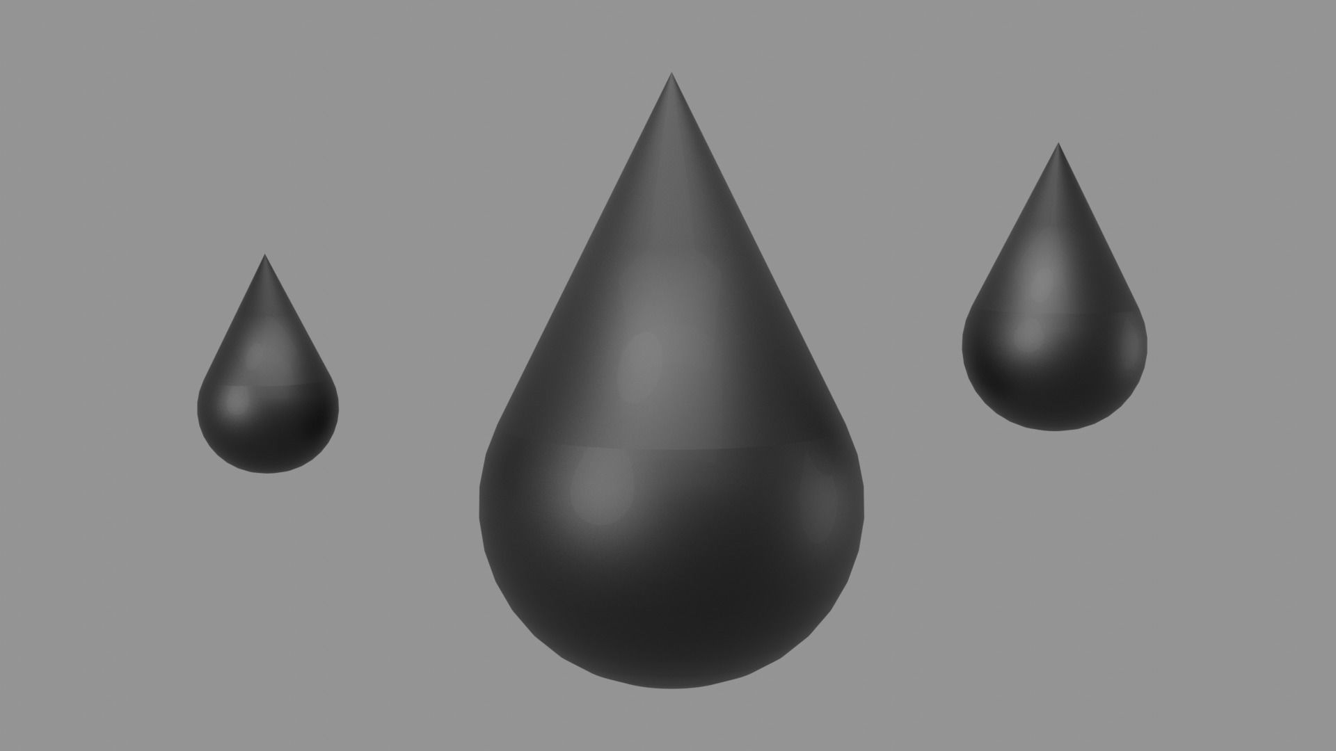 Black Drop Low-poly 3D model_3