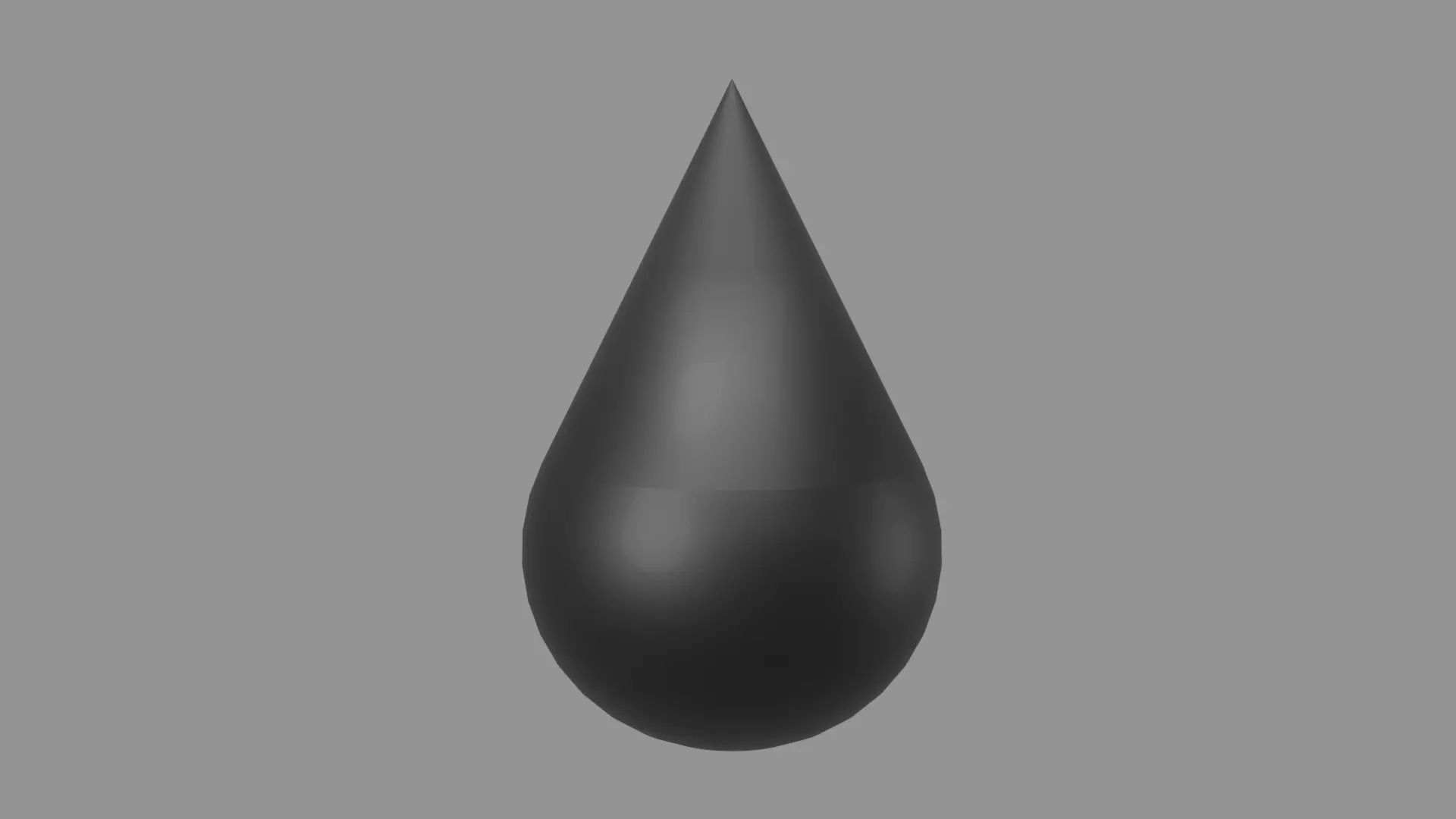 Black Drop Low-poly 3D model_0