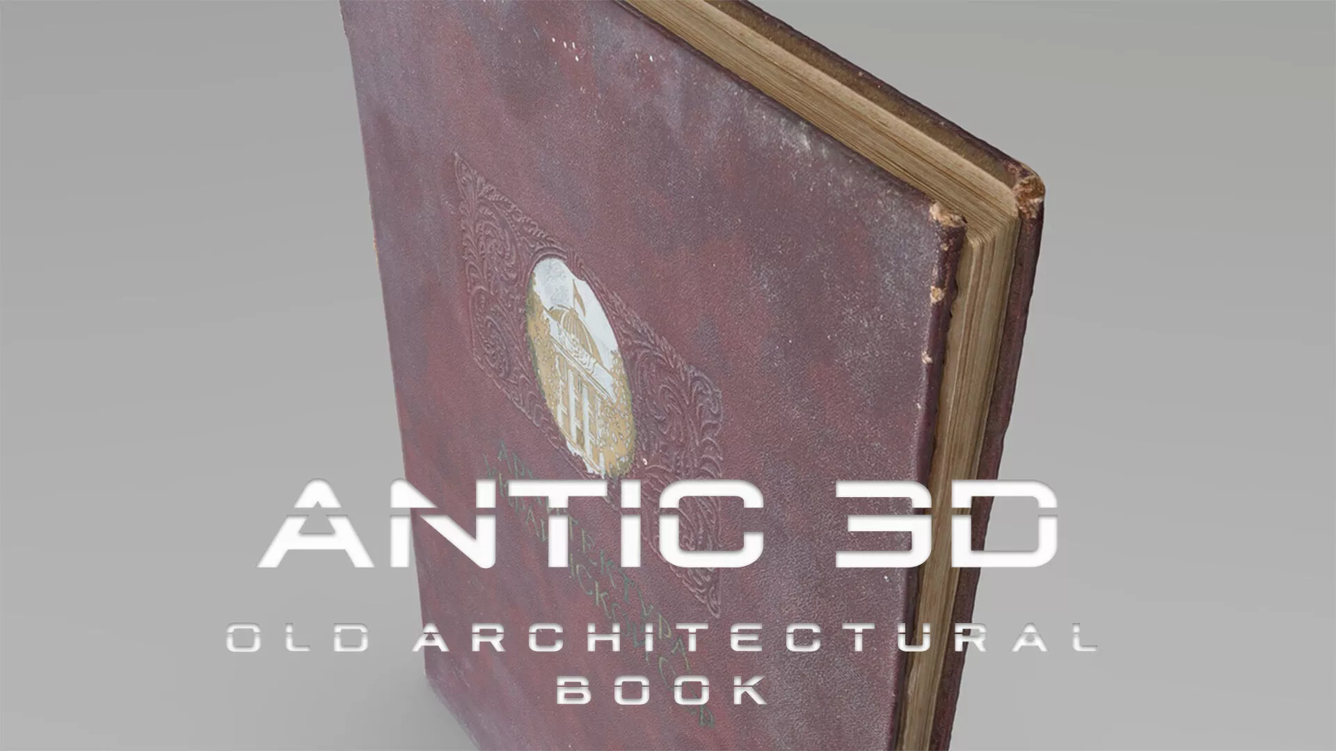 Old architectural book Low-poly 3D model