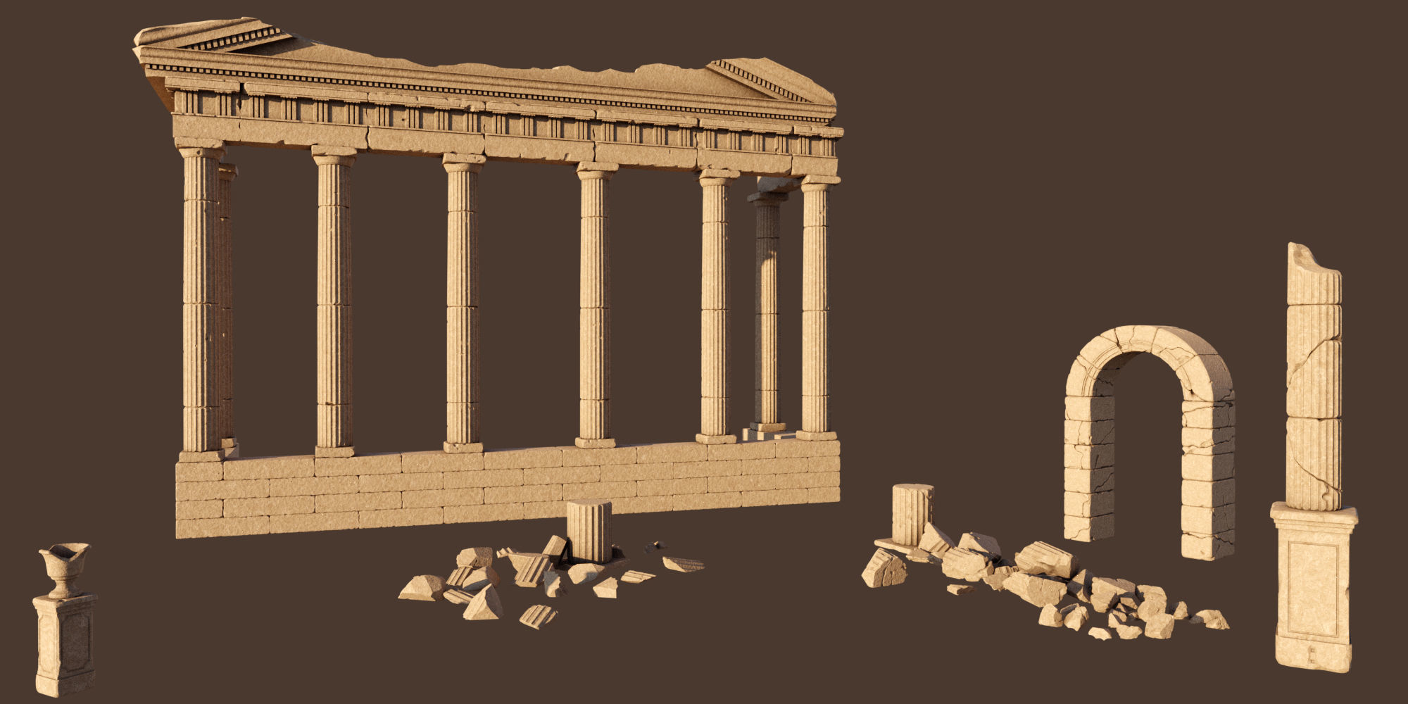 21 Roman Ruins - Asset Pack for Blender 3D model_5