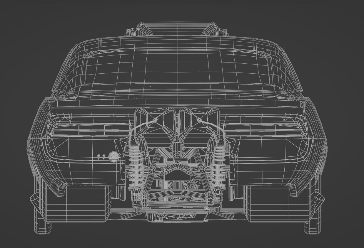 Camaro SS 1969 Drag Racing Car Low-poly 3D model_5