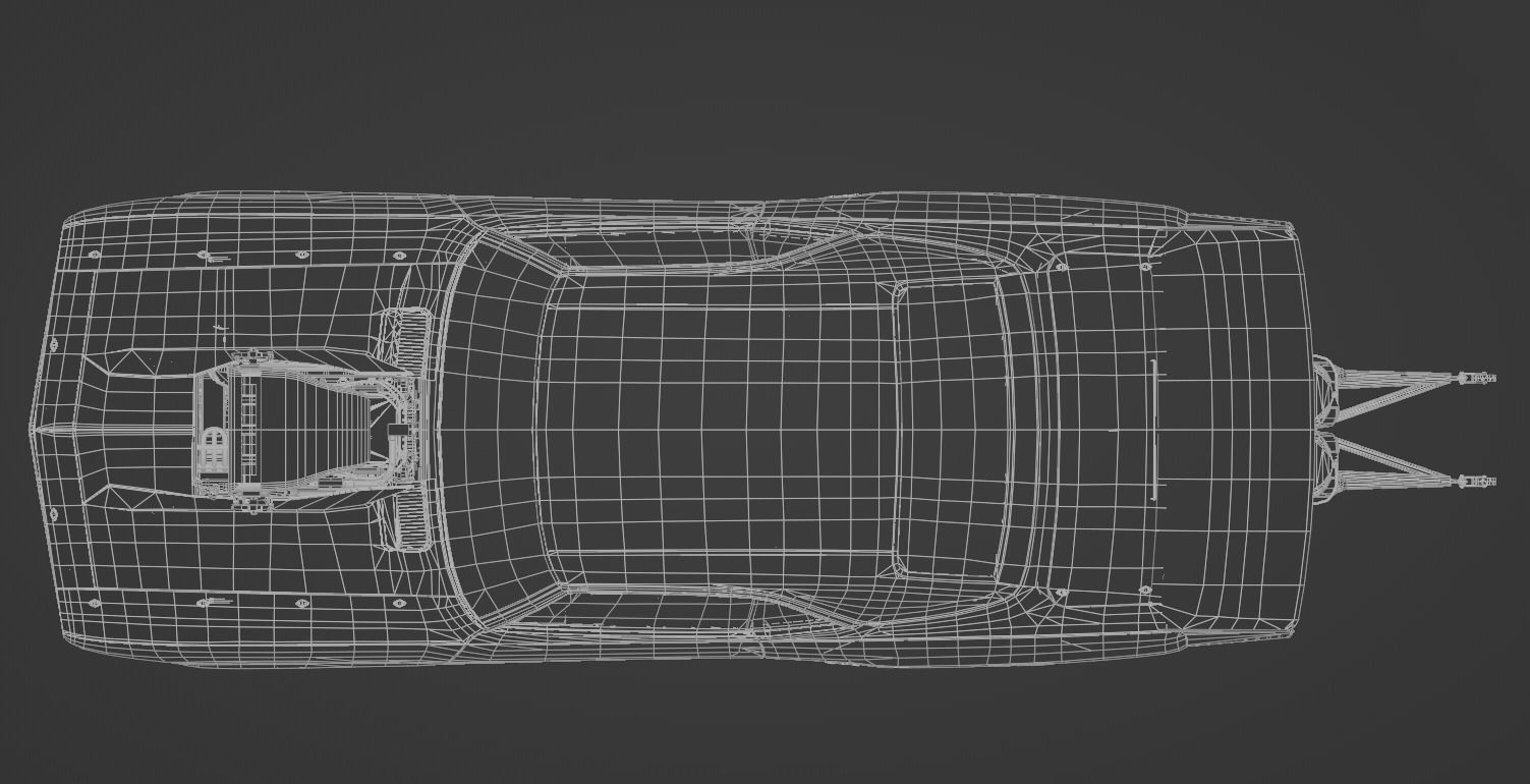 Camaro SS 1969 Drag Racing Car Low-poly 3D model_6