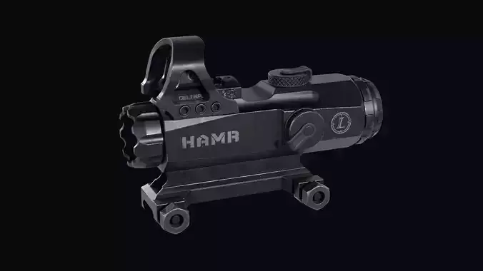 Leupold Mark 4 HAMR Scope with DeltaPoint Red Dot Sight  Low-poly 3D model