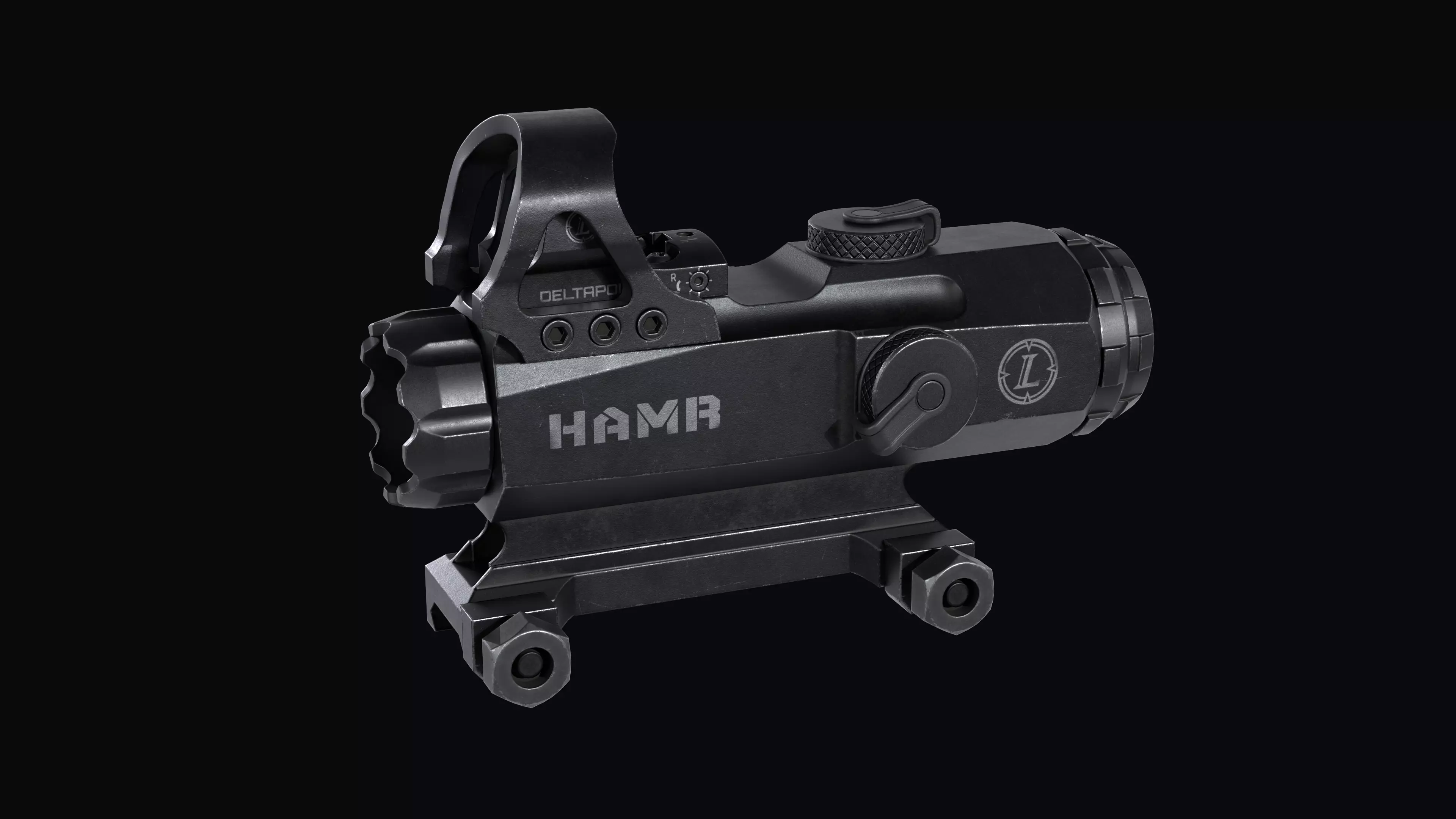 3D model Leupold Mark 4 HAMR Scope with DeltaPoint Red Dot Sight
