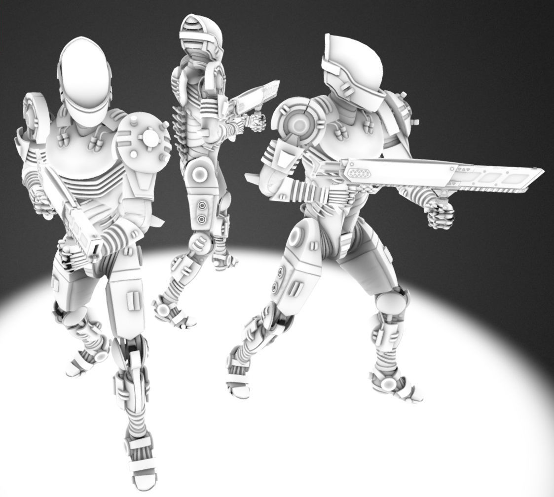 Weaponized Autonomous Sentinel Police Low-poly 3D model_7