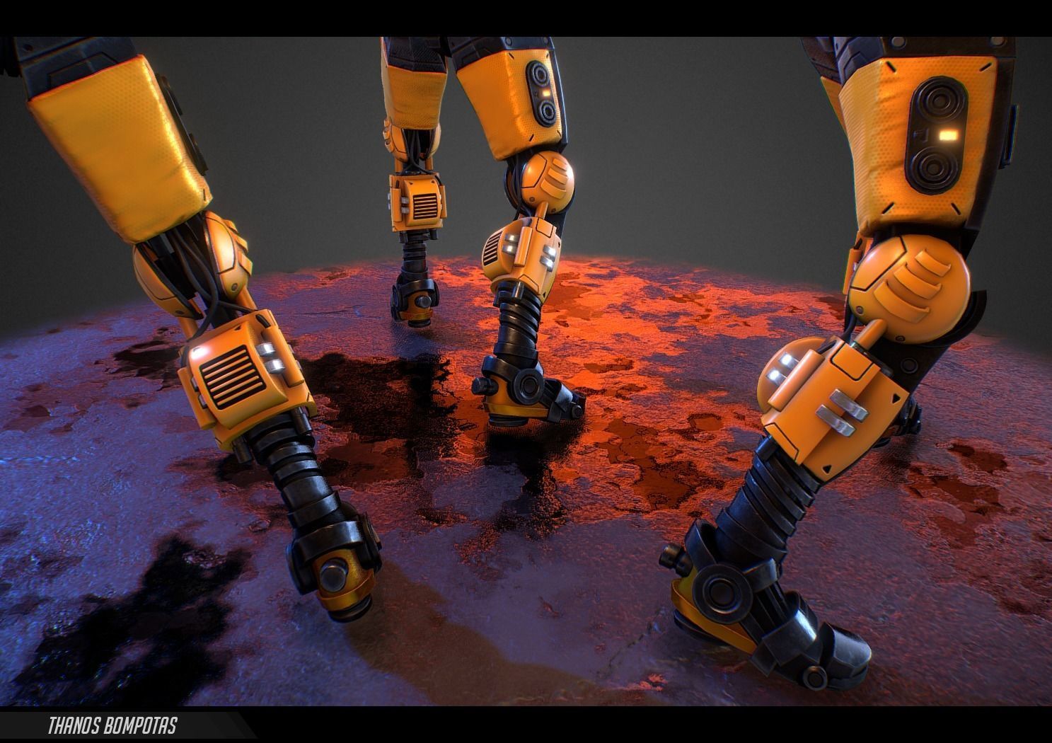  Weaponized Autonomous Sentinel Police Low-poly 3D model_6