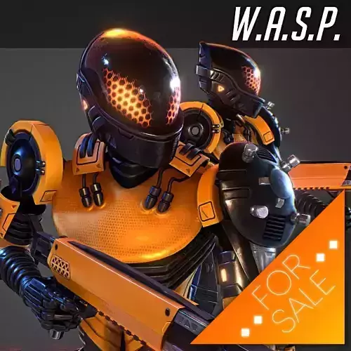  Weaponized Autonomous Sentinel Police Low-poly 3D model