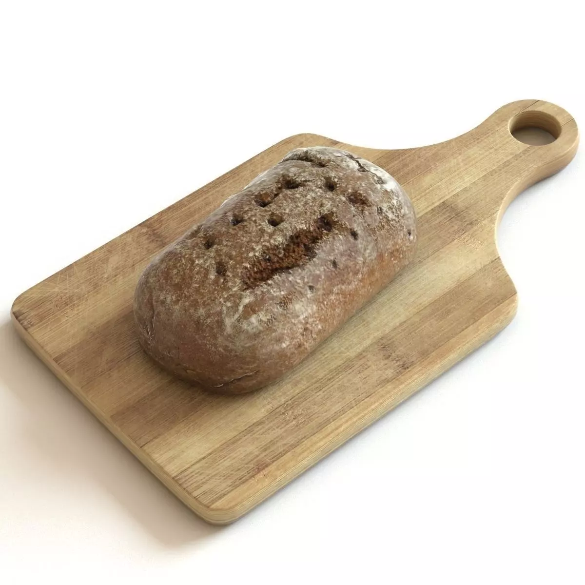 Dark Bread Lopoly Low-poly 3D model_0