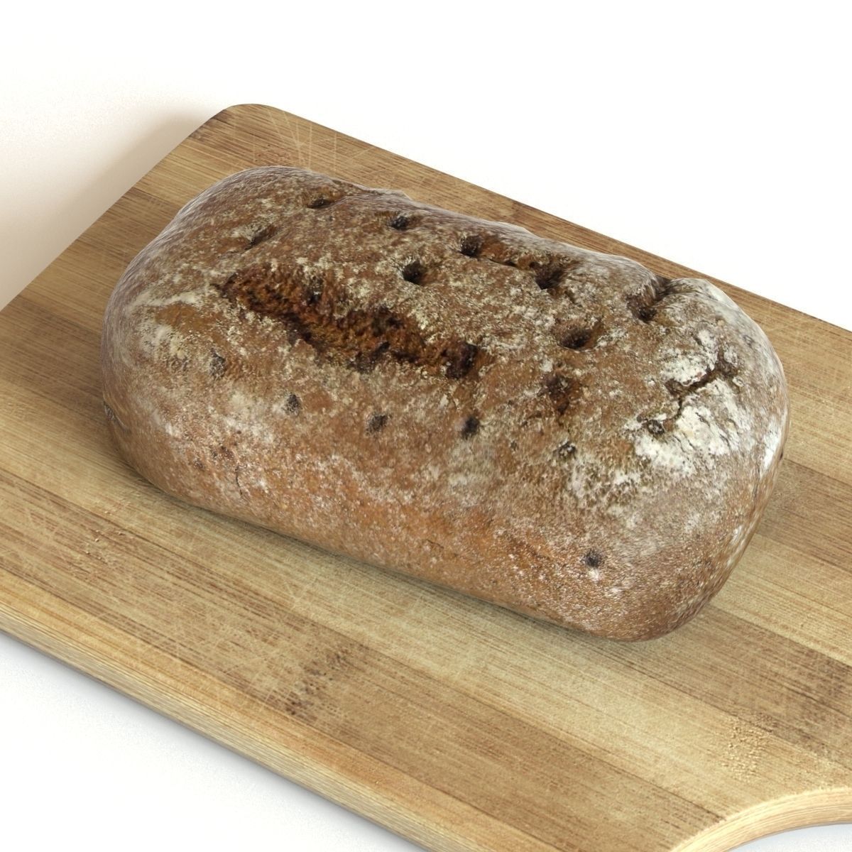 Dark Bread Lopoly Low-poly 3D model_2