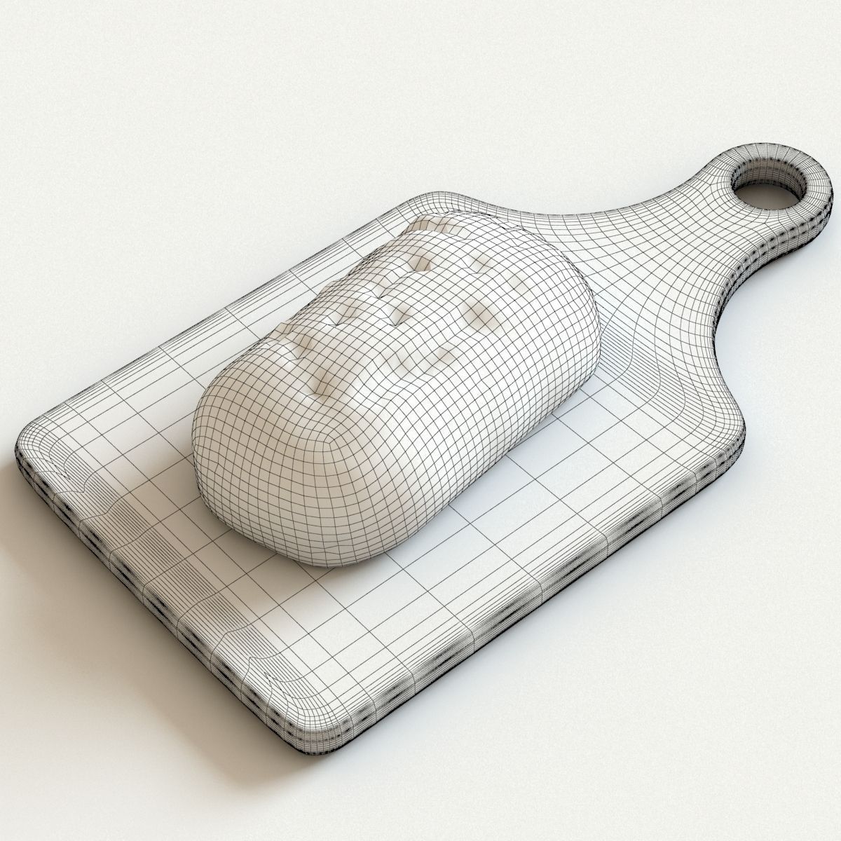 Dark Bread Lopoly Low-poly 3D model_1