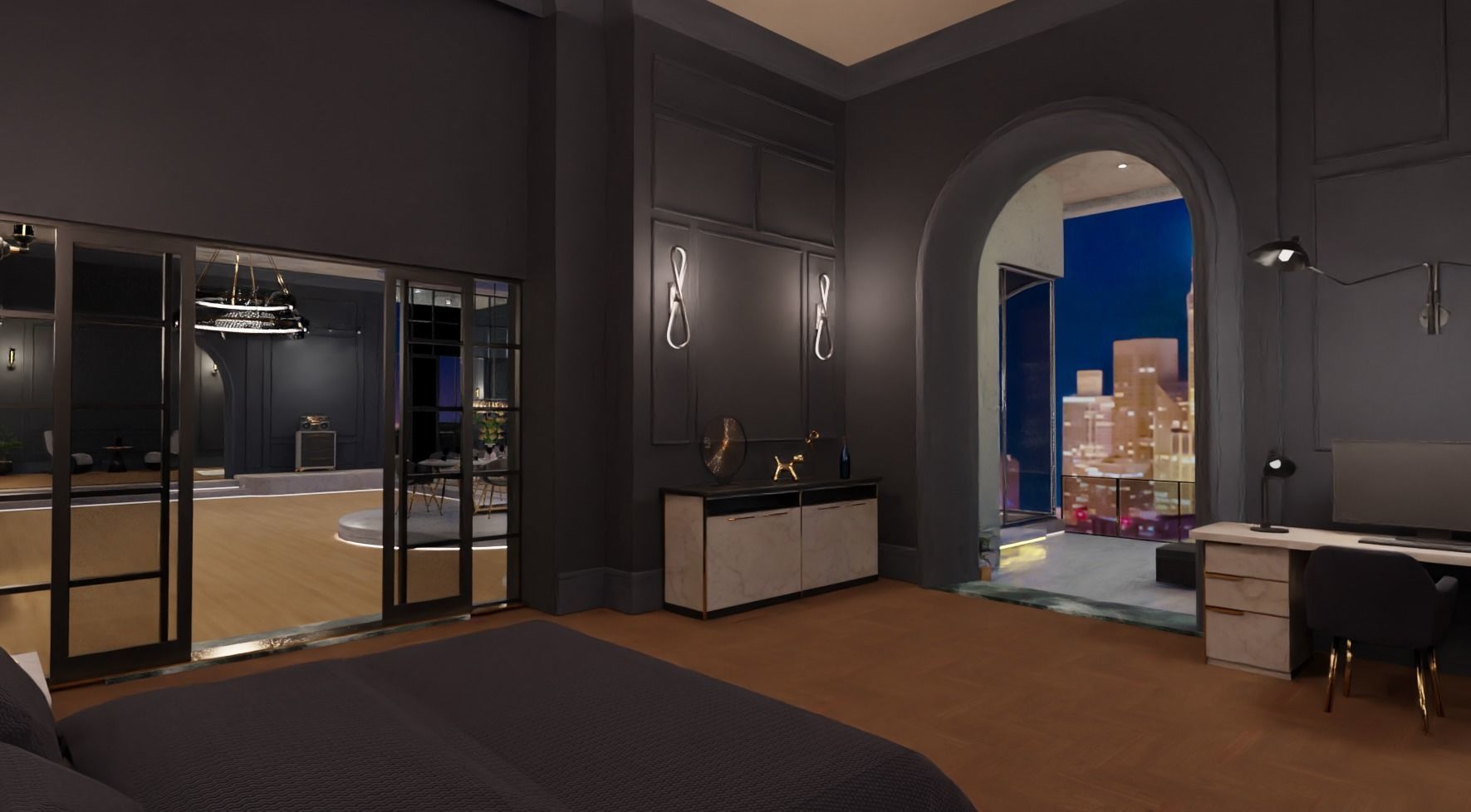 Penthouse Art Gallery Low-poly 3D model_6