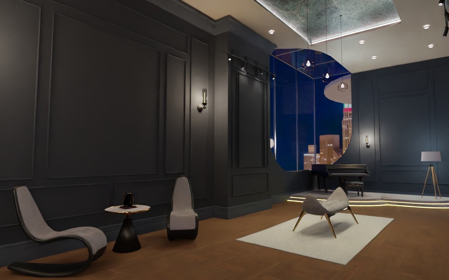 Penthouse Art Gallery Low-poly 3D model_9