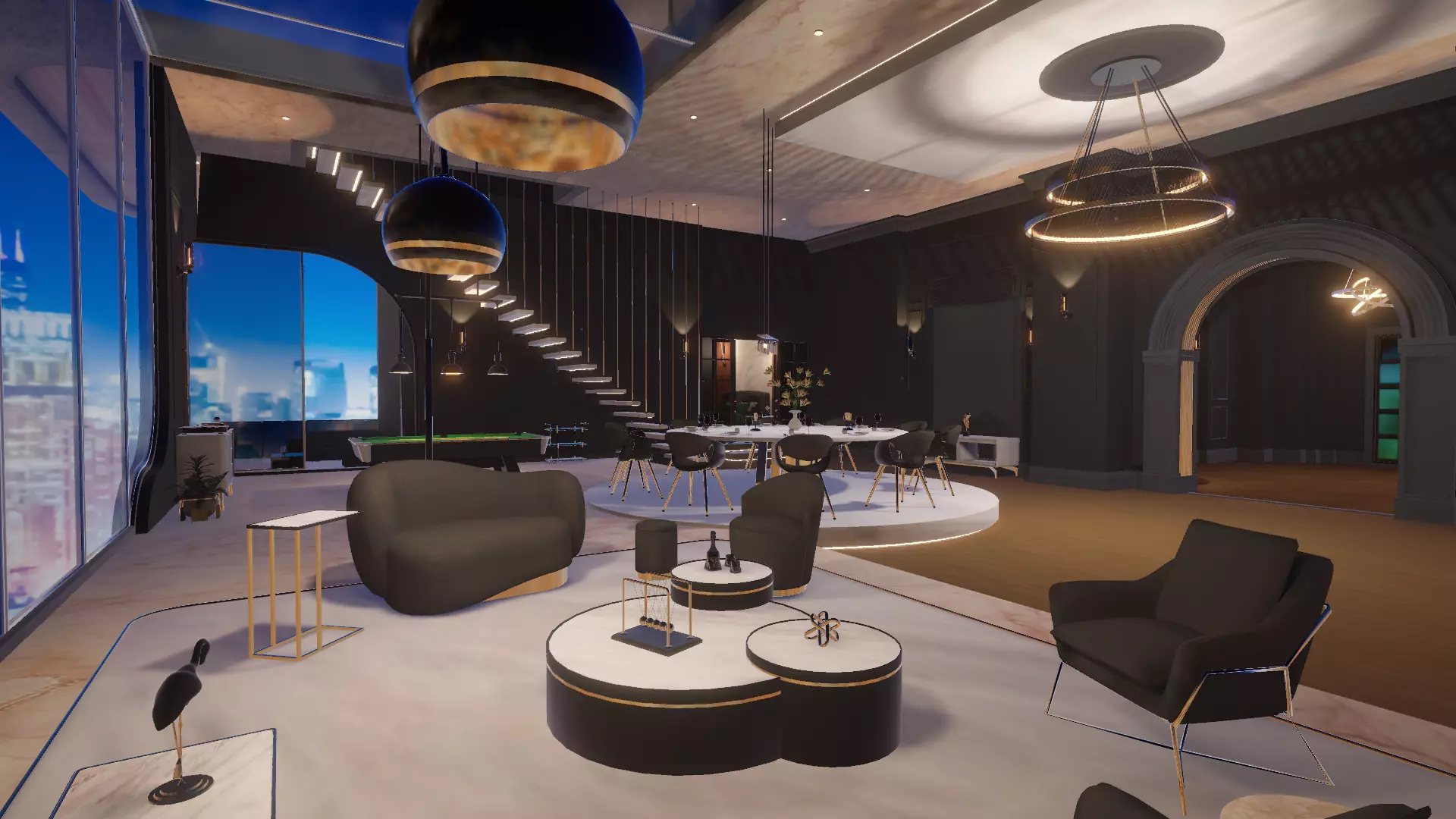 Penthouse Art Gallery Low-poly 3D model_0