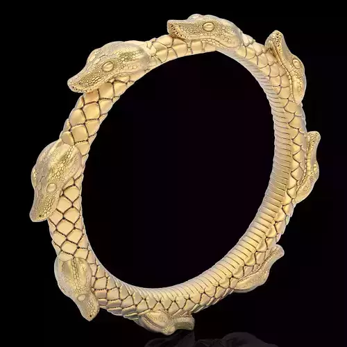 Snakes ring silver gold printable jewelry 3D model 3D print model