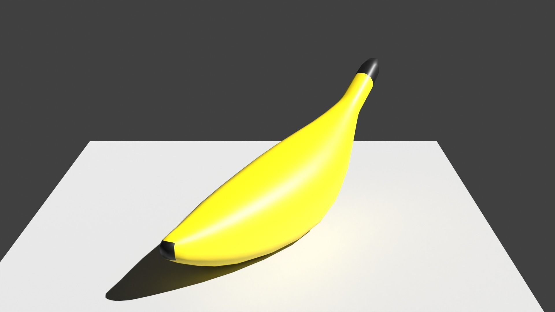 Low Poly Banana on table 3D model_3