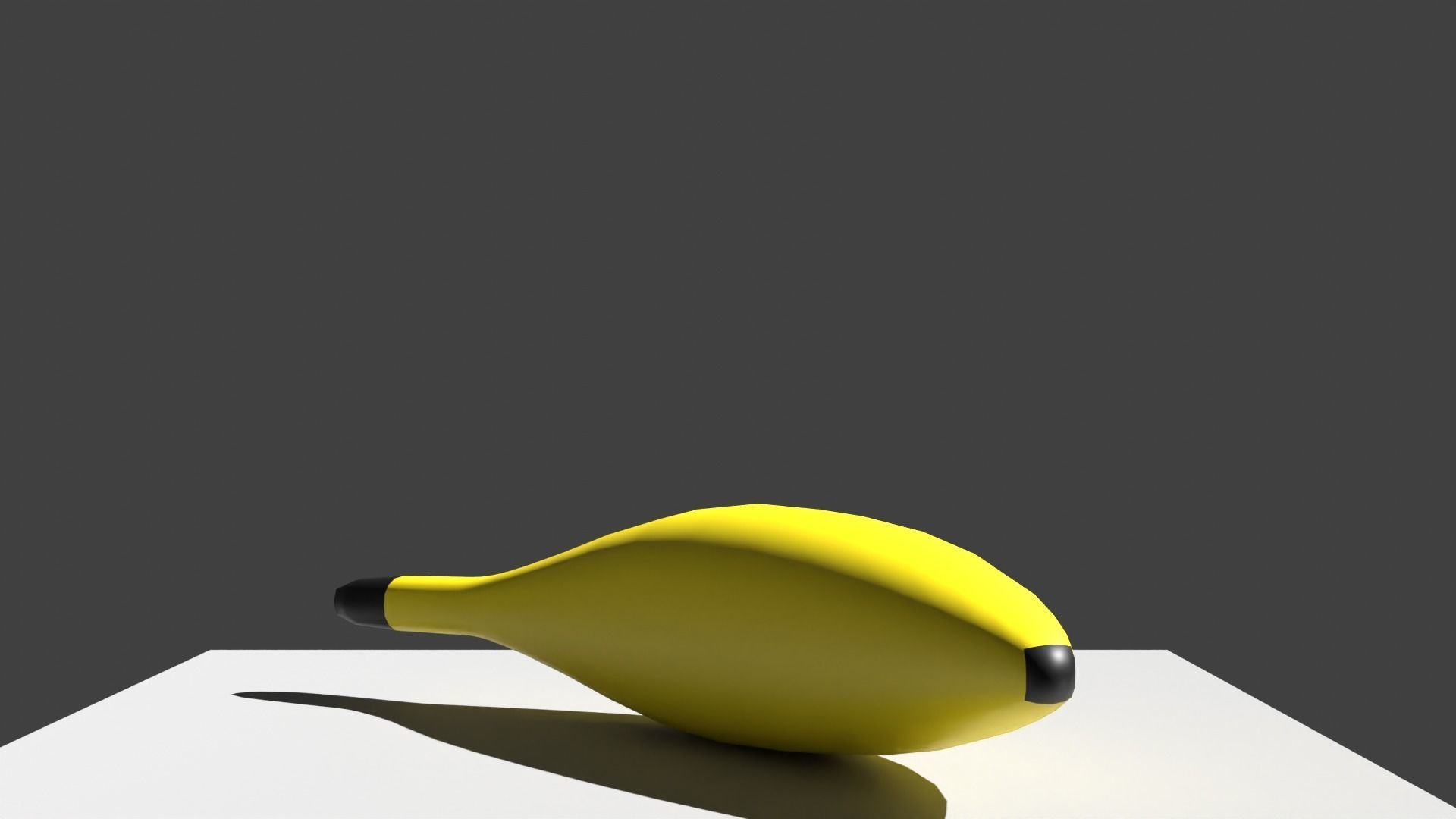 Low Poly Banana on table 3D model_2