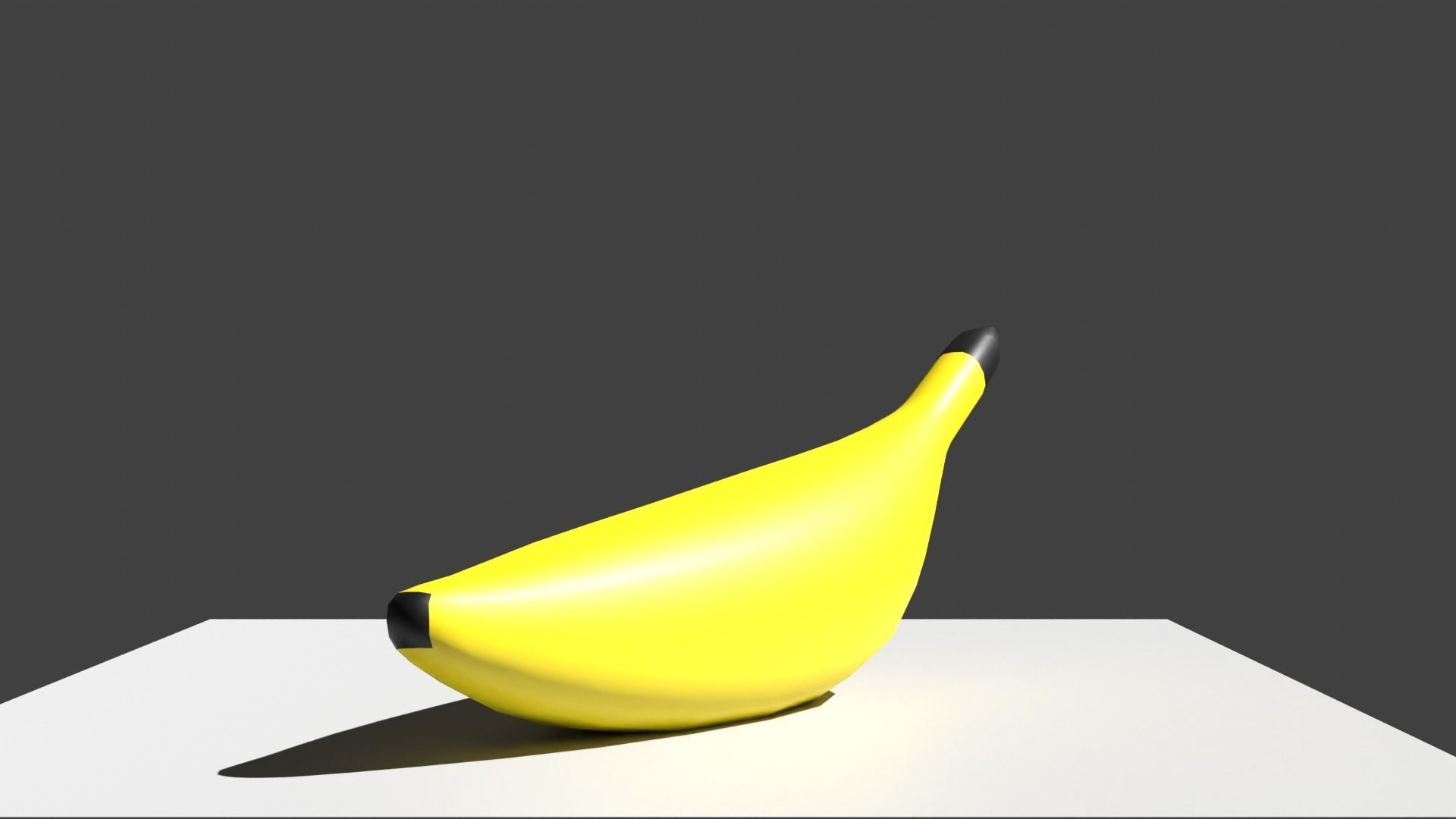 Low Poly Banana on table 3D model_1