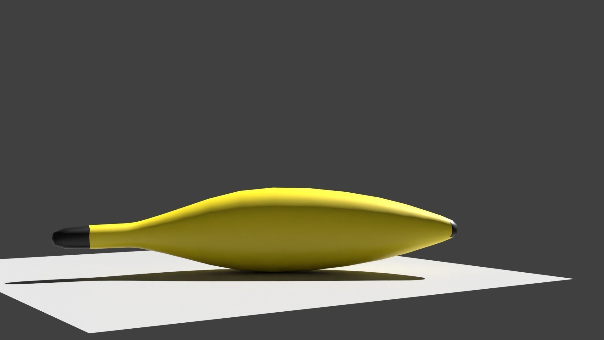 Low Poly Banana on table 3D model_5