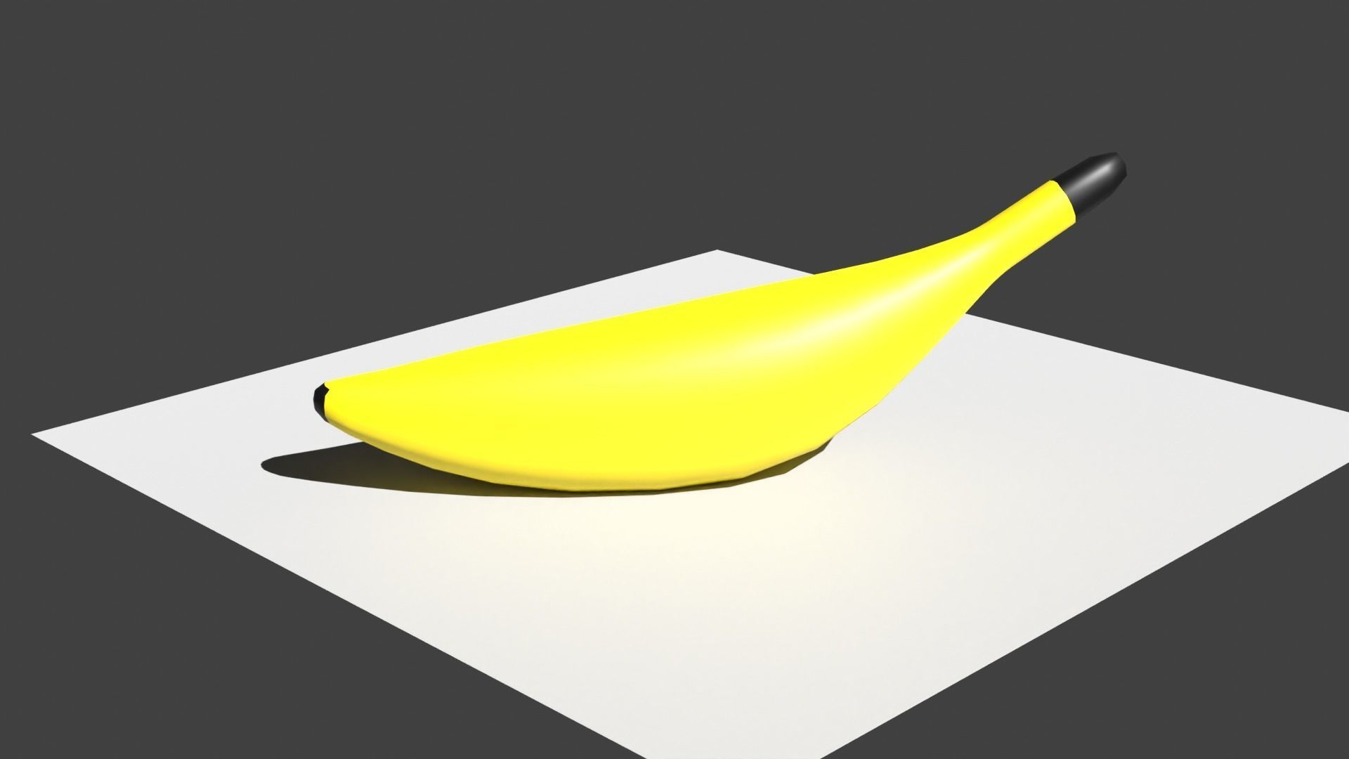 Low Poly Banana on table 3D model_4