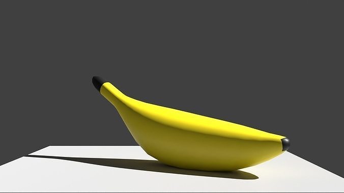 Low Poly Banana on table 3D model
